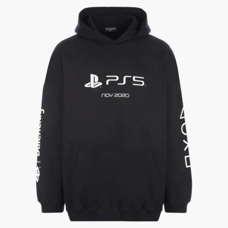 Balenciaga x PlayStation de algodón de algodón de gran tamaño Negro
