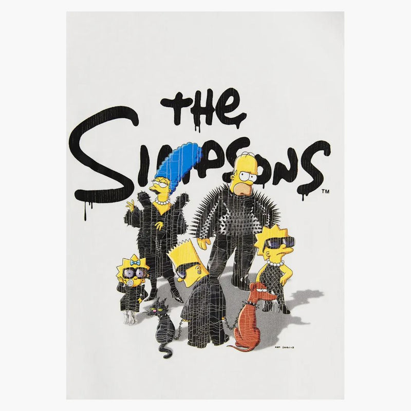 Balenciaga x The Simpsons Womens Small Fit Camiseta Blanca