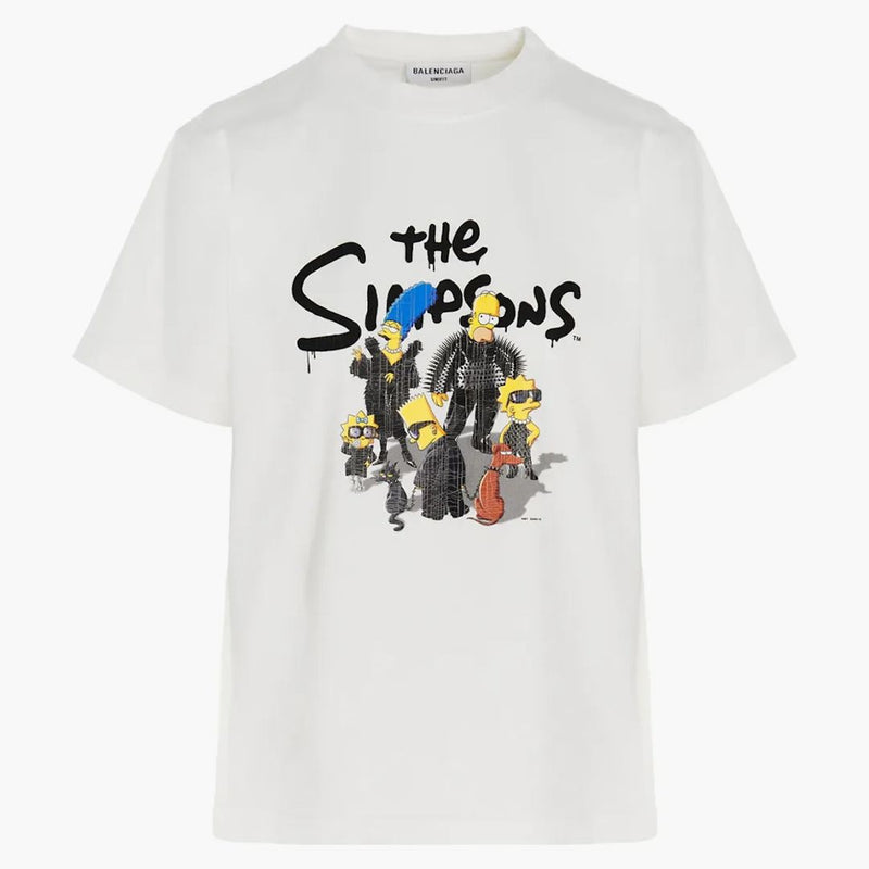 Balenciaga x The Simpsons Womens Small Fit Camiseta Blanca