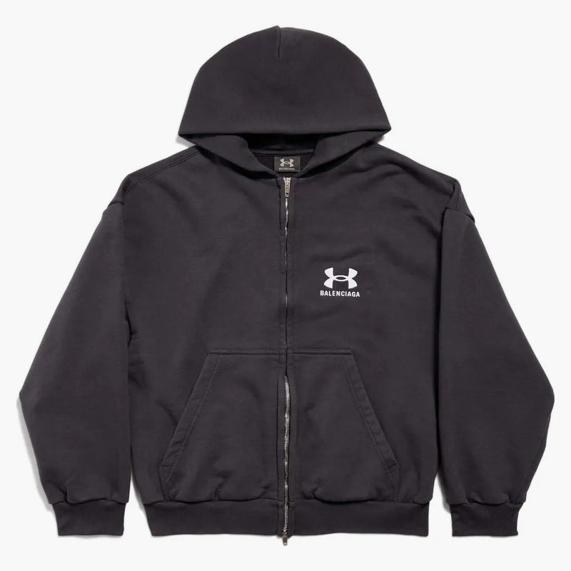 Balenciaga X Under Armor Zip-Up Hoodie Regular Fit Black/White