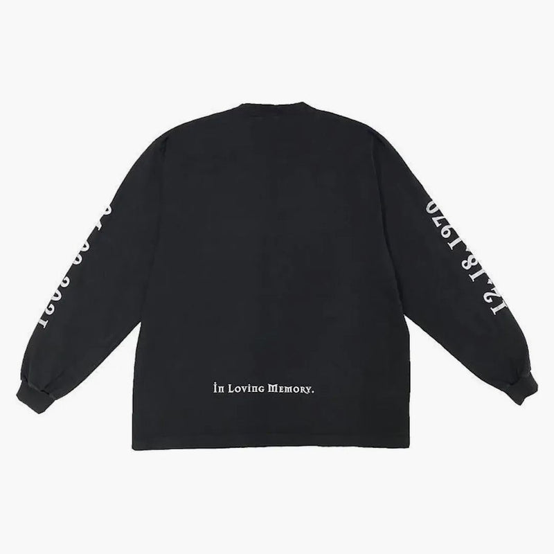 Balenciaga X Yeezy DMX, t-shirt hołdu Longsleeve wyblakły czarny