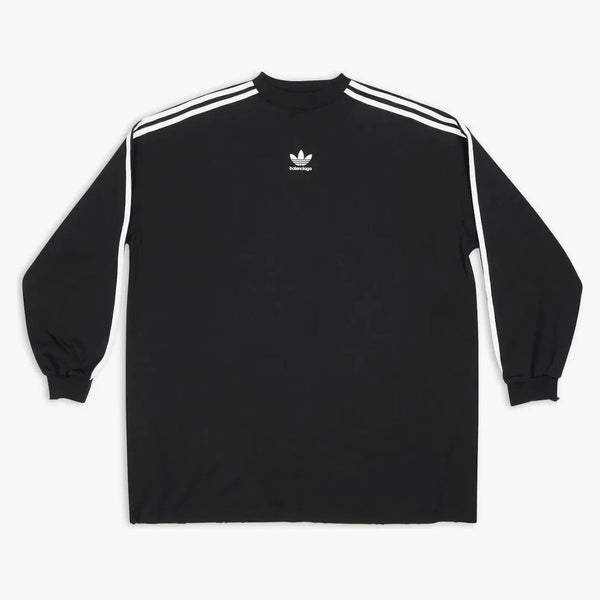 Balenciaga x adidas camiseta de manga larga de gran tamaño negro