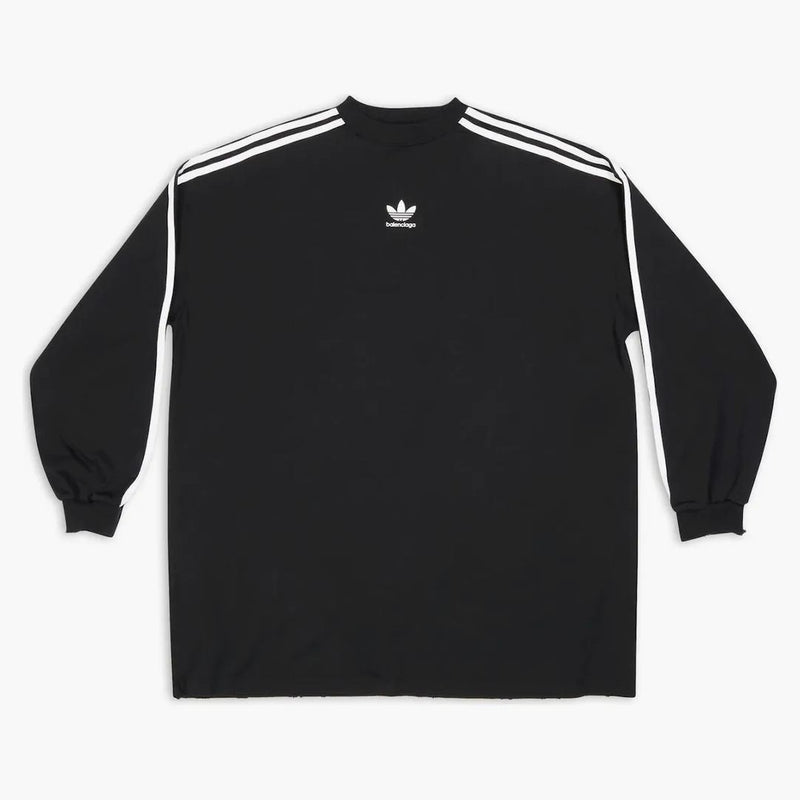 Balenciaga x adidas camiseta de manga larga de gran tamaño negro