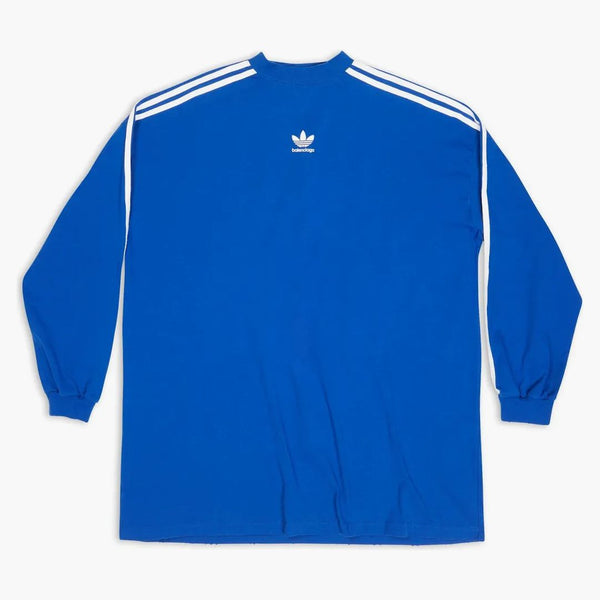 Balenciaga x adidas camiseta de manga larga azul de gran tamaño