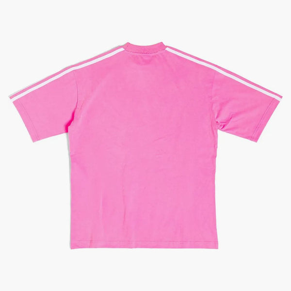 Balenciaga x adidas camiseta de ajuste mediano neón rosa