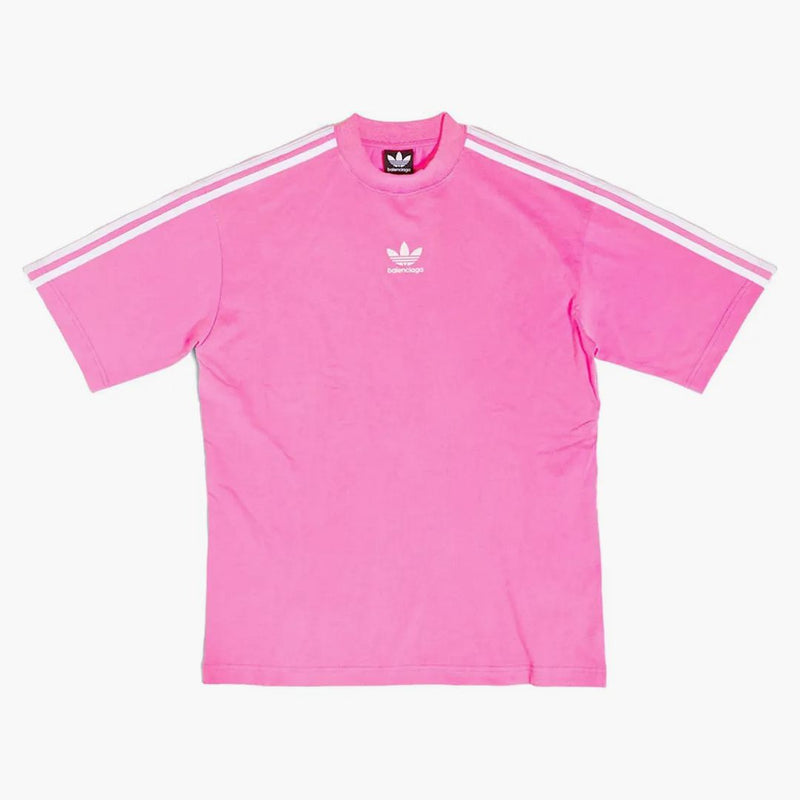 Balenciaga x adidas camiseta de ajuste mediano neón rosa
