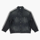 Balenciaga x adidas chaqueta de mezclilla de gran tamaño negra