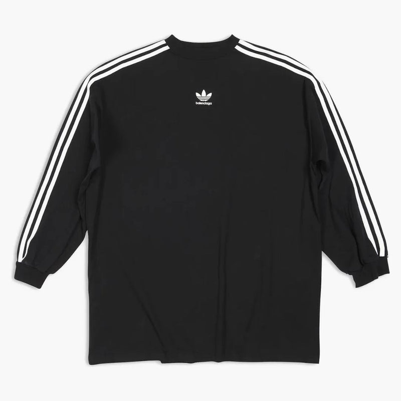 Balenciaga x adidas camiseta l/s de gran tamaño negra