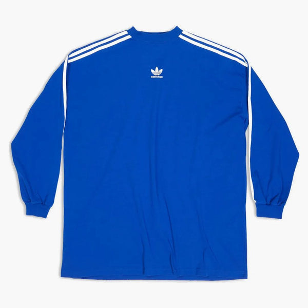 Balenciaga x adidas camiseta l/s de gran tamaño azul