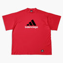 Balenciaga x adidas camiseta de gran tamaño rojo