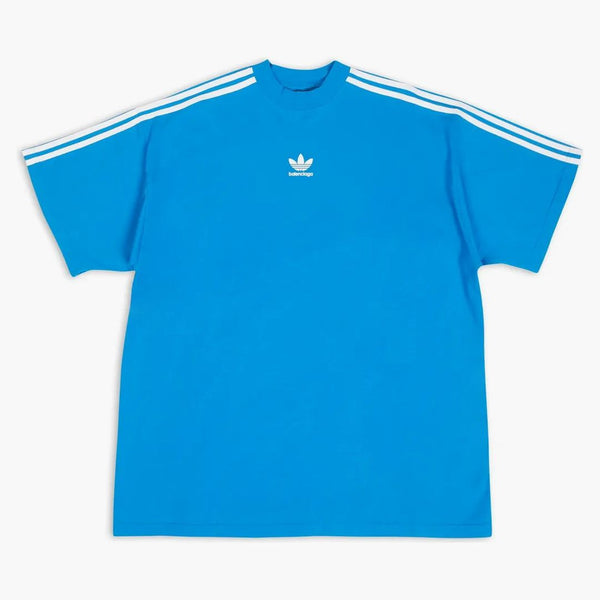Balenciaga x adidas camiseta de gran tamaño azul