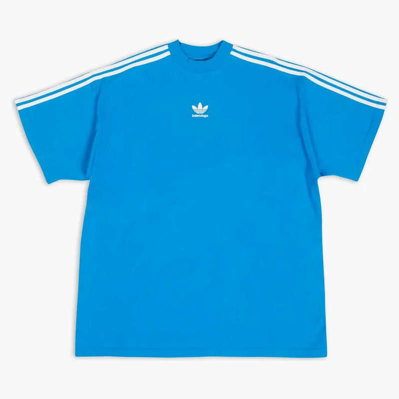 Balenciaga x adidas camiseta de gran tamaño azul
