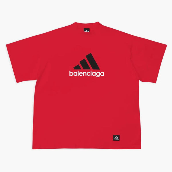 Balenciaga x adidas camiseta de gran tamaño rojo