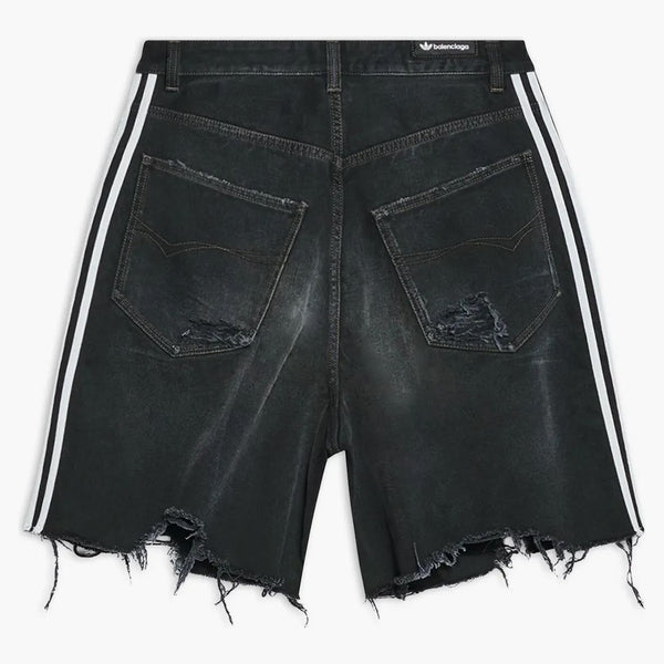 Balenciaga x adidas unisex denim baggy shorts black