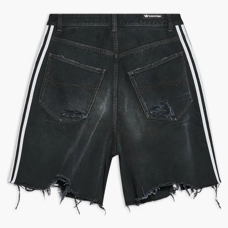 Balenciaga x adidas unisex denim baggy shorts black
