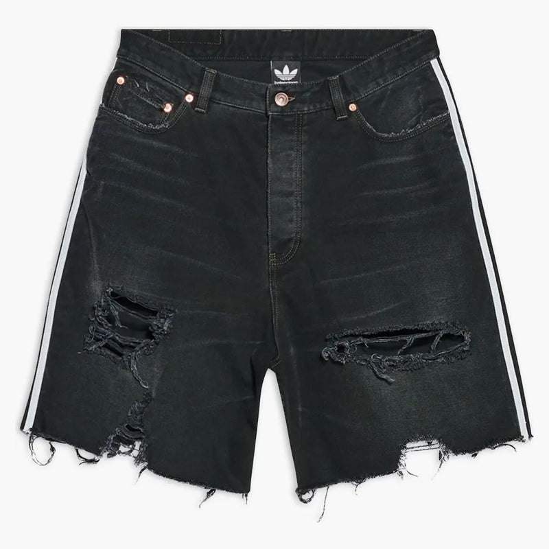 Balenciaga x adidas unisex denim baggy shorts black