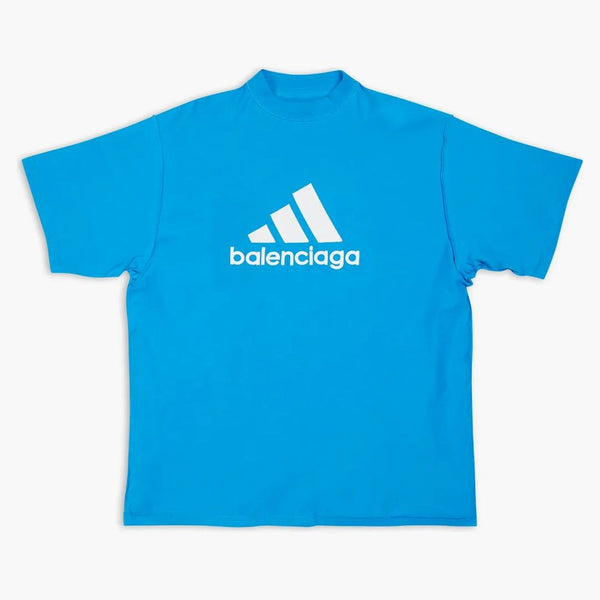 Balenciaga x adidas camiseta unisex de gran tamaño azul