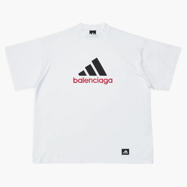 Balenciaga x adidas camiseta unisex de gran tamaño blanco