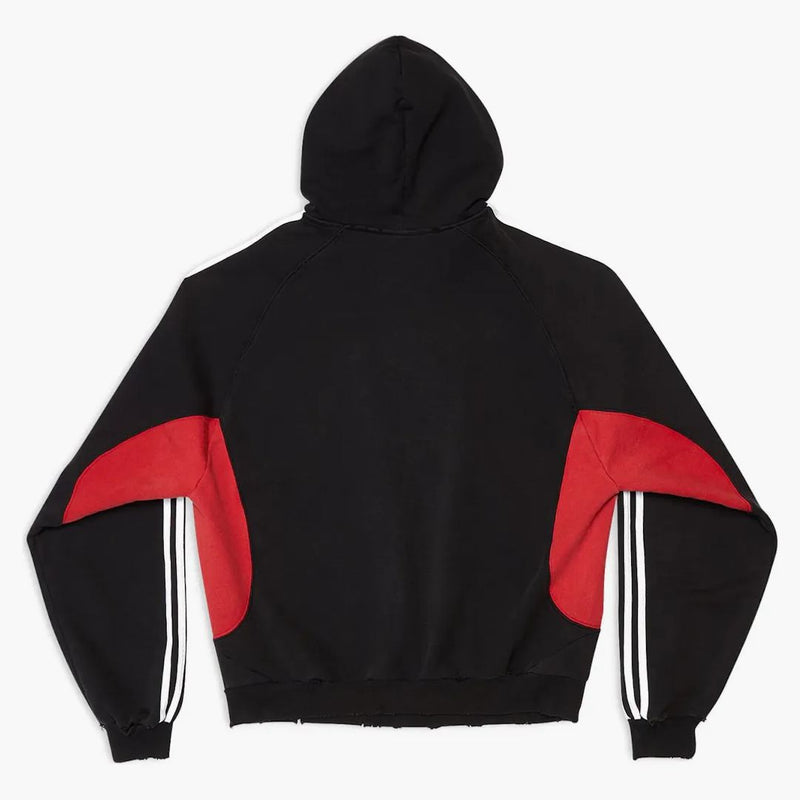 Balenciaga x Adidas La pequeña sudadera con capucha de fits para mujeres Black Red