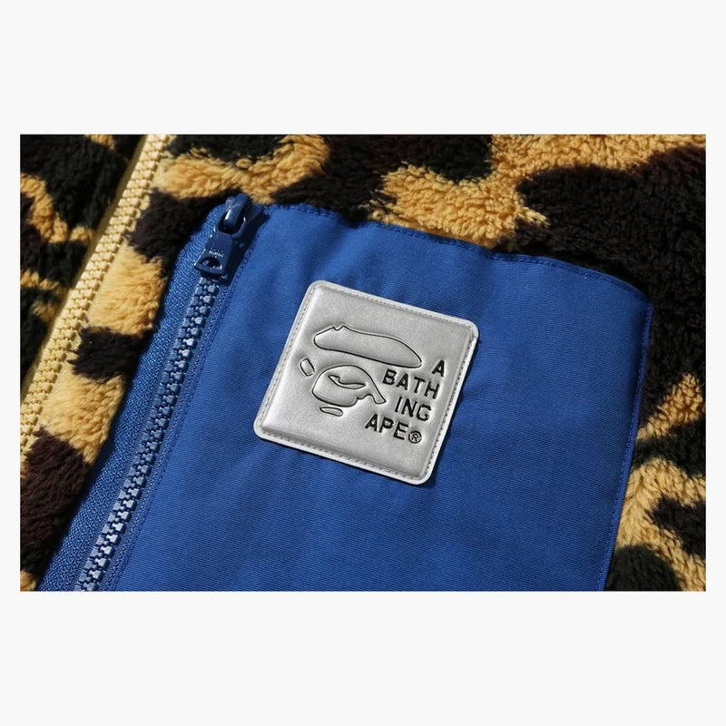 BAPE 1st Camo Boa ancho con sudadera con sudadera amarilla con cremallera completa