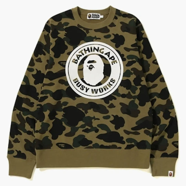 BAPE 1. camo zaneprázdněná díla CrewNeck Green