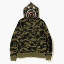 Bape 1st Camo Detail Shark Hoodie Green
