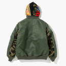 BAPE 1st Camo Shark Hoodie Ma-2 Olive