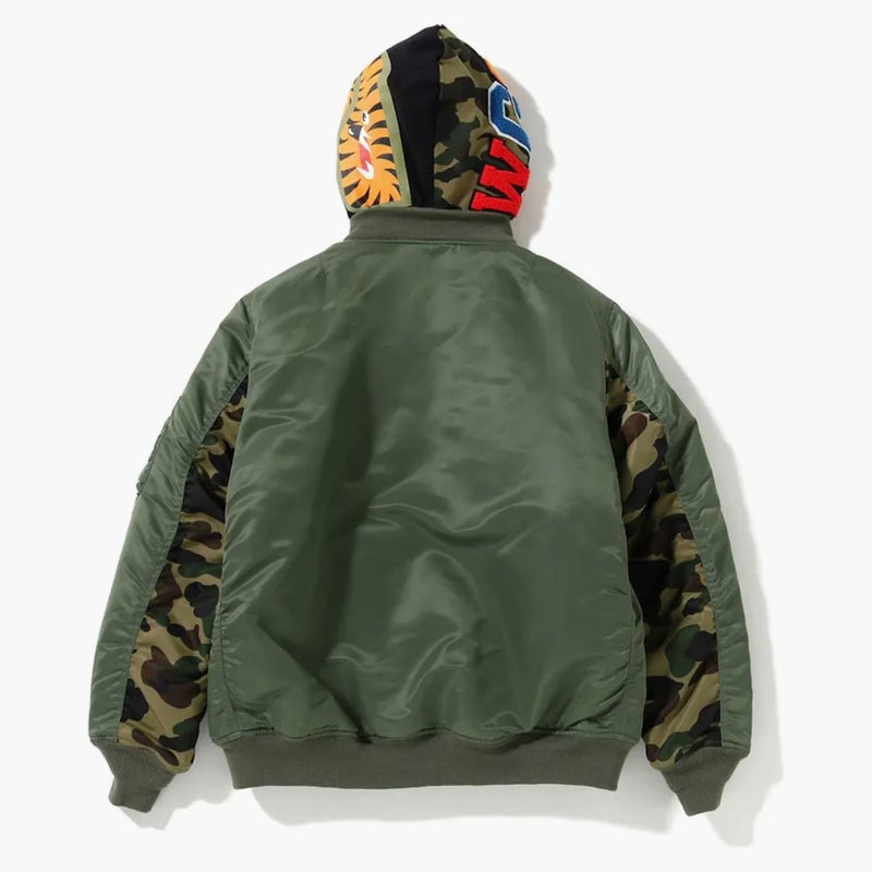 Bape 1st Camo Shark Hoodie Ma-2 Olive