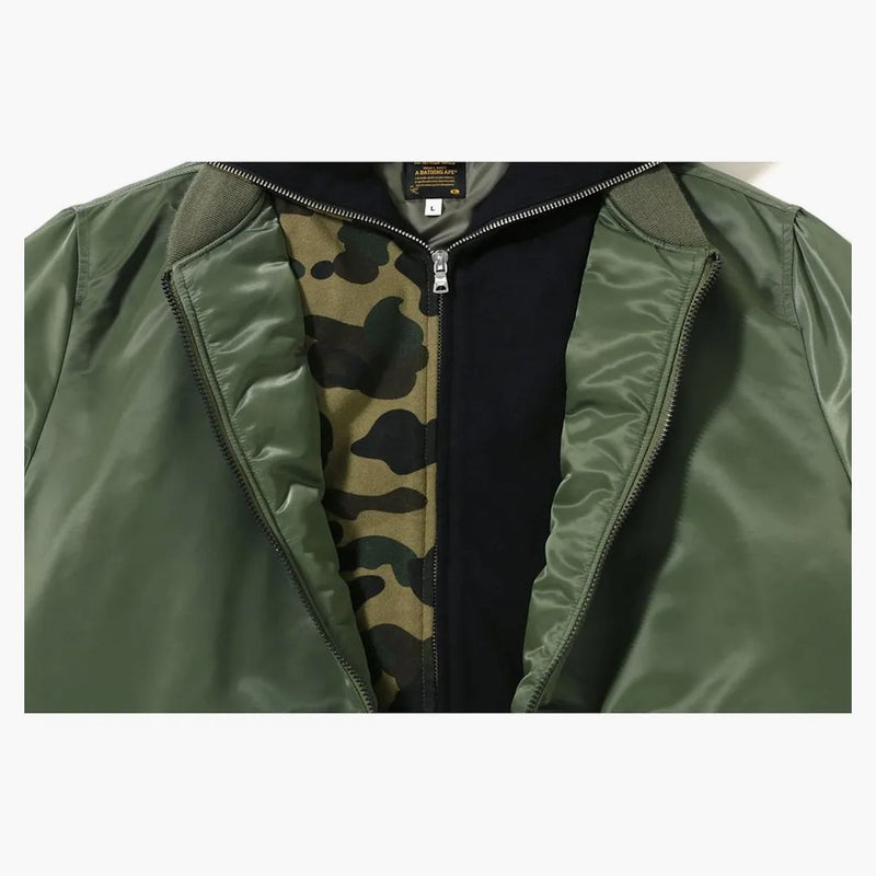 Bape 1st Camo Shark Hoodie Ma-2 Olive