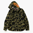 Bape 1st Camo Shark Hoodie Shirt Green Camo
