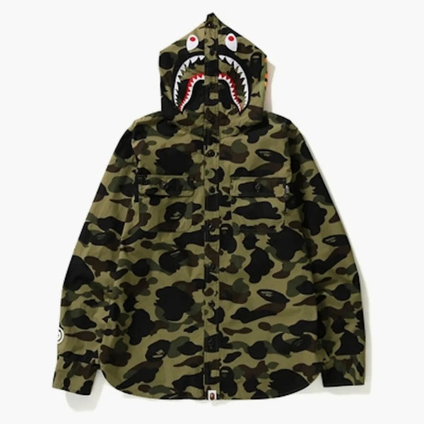 BAPE 1st Camo Shark Shark Hoodie Shirt Green Camo