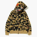 Bape 1st Camo Windstopper Ponr Shark Full Zip Hoodie Yellow