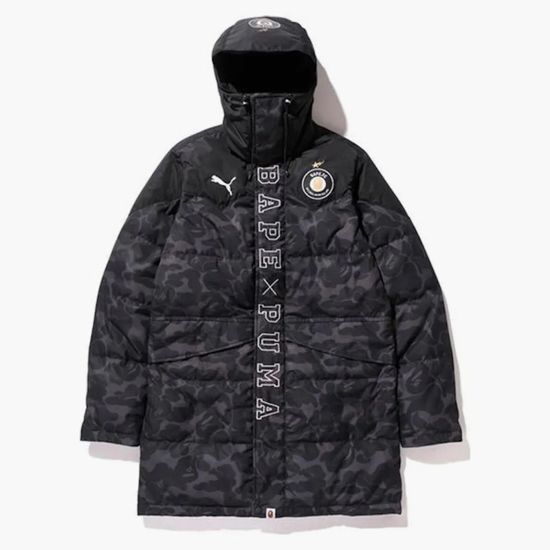 BAPE X Puma ABC Camo Long Down Buffer Jacket Black