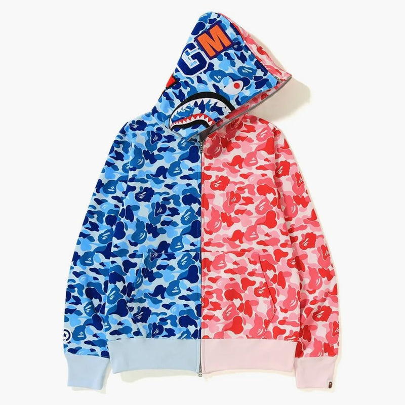 Bape Abc Separate Shark Full Zip Hoodie Blue/pink