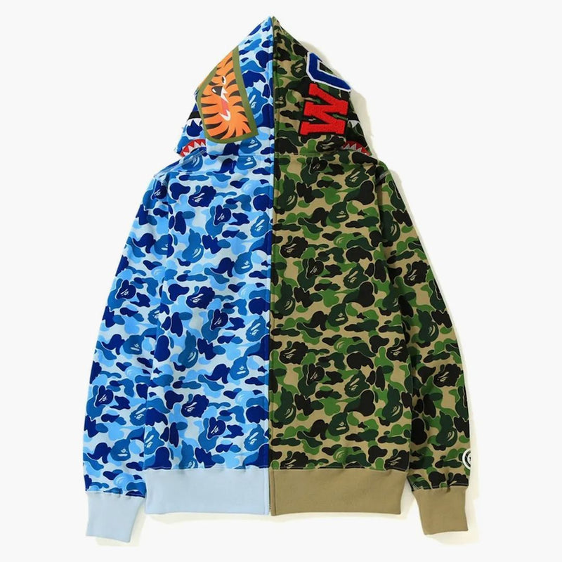 Bape ABC separate Shark Full Zip Hoodie Green/Blue
