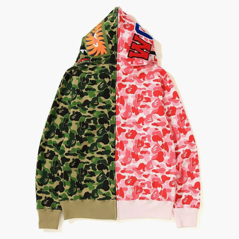 BAPE ABC SHARK CON CONEDIO CONDICION DE CONDICIÓN COMPLETA COMPLETA Rosa/verde
