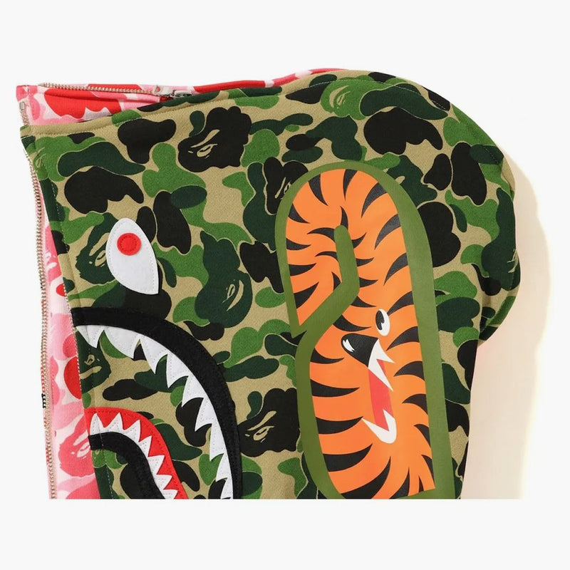 BAPE ABC SHARK CON CONEDIO CONDICION DE CONDICIÓN COMPLETA COMPLETA Rosa/verde