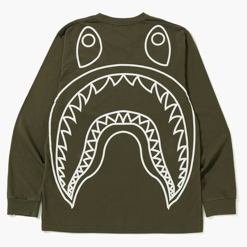 Bape Big Shark Vintage L/S Tea Olive DRAB