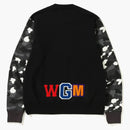 Bape Metal Zip Big Shark Wide Crewneck Black