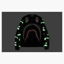 Bape Metal Zip Big Shark Wide Crewneck Black