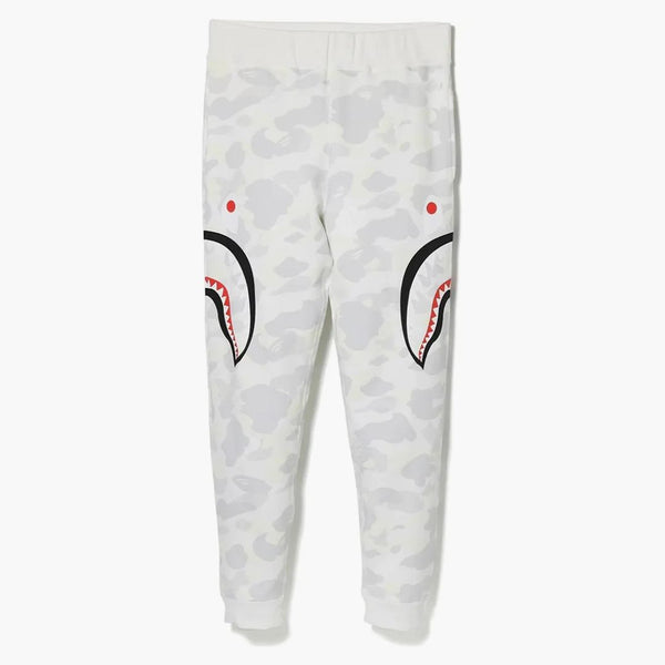 Bape City Camo Side Shark Slim Sweat Pants White