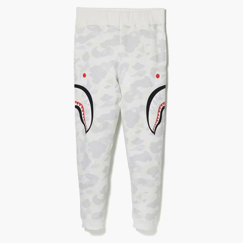 Bape City Camo Side Shark Slim Sweat Pants White