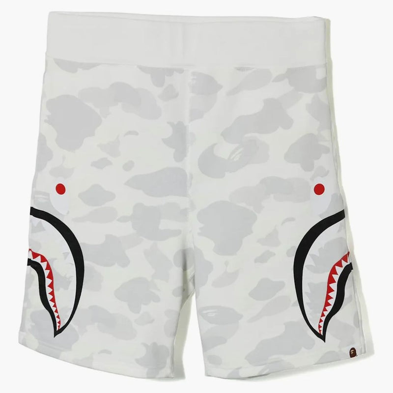 Bape City Camo Side Shark Sweat Shorts White