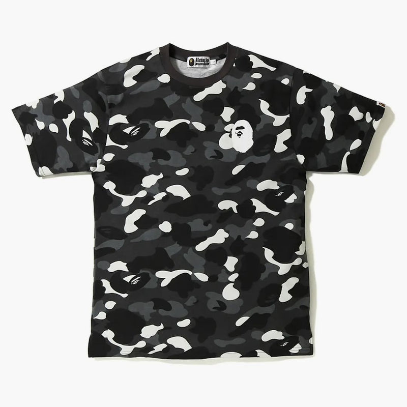 Bape City Camo Side Slit Ape Head Té negro
