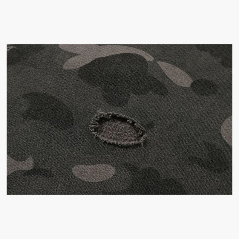 BAPE Color Camo Daño ancho su capucha de jersey negro