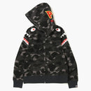Bape Color Camo Double Shark Full Zip Hoodie Black