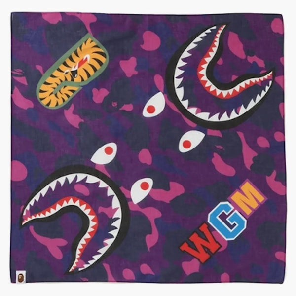 Bape Color Camo Shark Bandana Purple