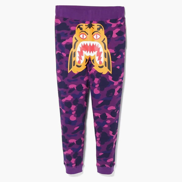 Bape Color Camo Tiger Slim Sweat Pants Purple