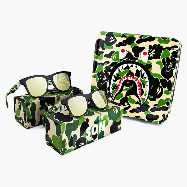 Bape pappa och son solglasögon gröna