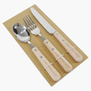 Bape X Fork Spoon & Knife Wooden Utensils Set Ivory